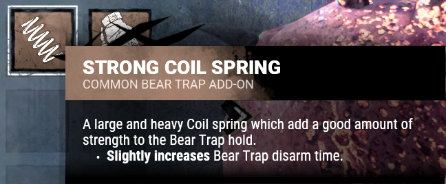 Strong Coil Spring (increases bear trap disarm time)